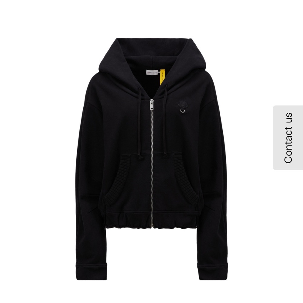 Designer Moncler x Willow Smith Women's Black Zip-Front Thick Sweater JacketNWOT